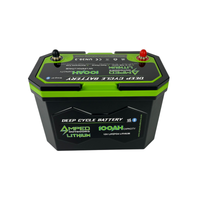 Amped 12.8V 100Ah Lithium Battery (LiFePO4) w/ Charger