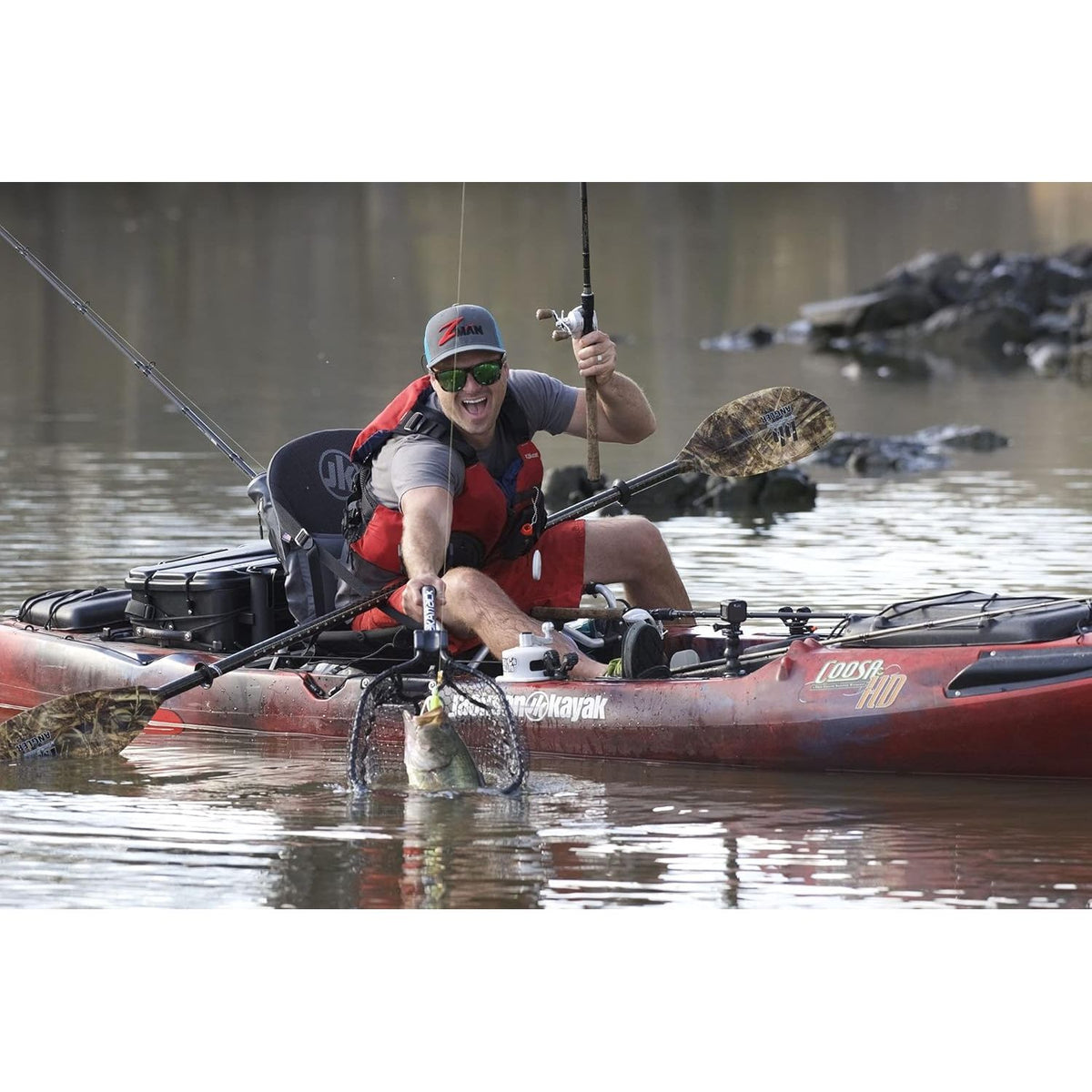 YakAttack Leverage Landing Net, 12x20 Hoop W/ Foam Extension