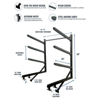 Chesapeake Kayak Storage | Adjustable Dock Rack | Over The Water | 4 Levels