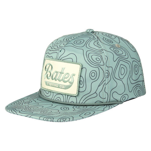 Bates Fishing Topo Hat - Green Camo