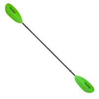 Manta Ray Fiberglass 2-Piece Snap-Button Kayak Paddle, Electric Green
