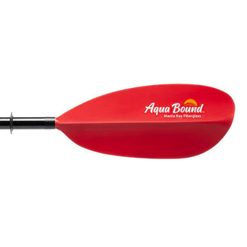 Manta Ray Fiberglass 2-Piece Snap-Button Kayak Paddle, Sunset Red