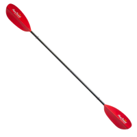 Manta Ray Fiberglass 2-Piece Snap-Button Kayak Paddle, Sunset Red