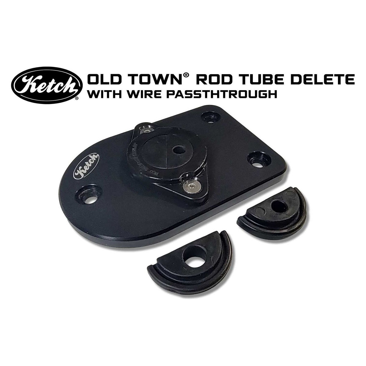 Rod Holder Delete Plate – With Wire Passthrough – For Old Town Kayaks
