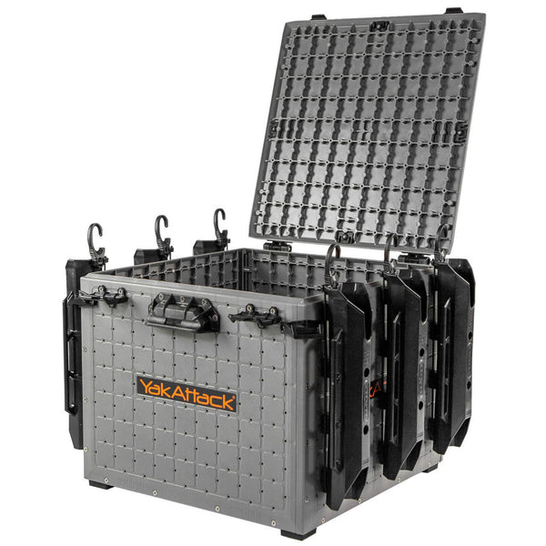BlackPak Pro Kayak Fishing Crate - 16" x 16" - Battleship Grey