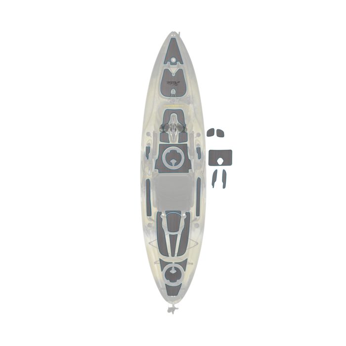 Hobie Outback Deck Pad Kit - Titanium/Blue