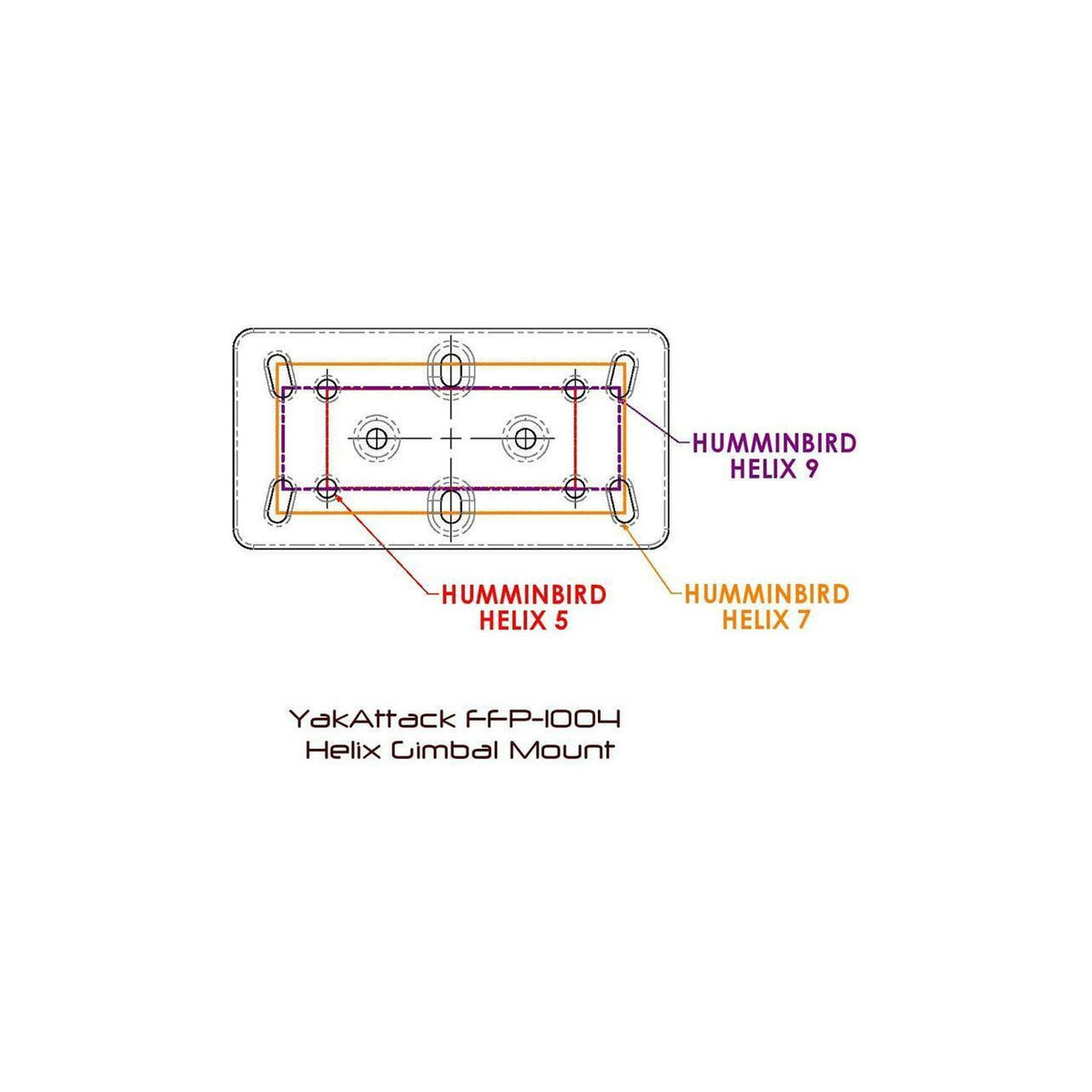 YakAttack Humminbird Helix® Fish Finder Mount with Track Mounted LockNLoad™ Base