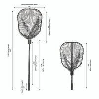 YakAttack Landing Net with 35.5” Long Telescoping Handle and Rubber Netting, 16" x 19"