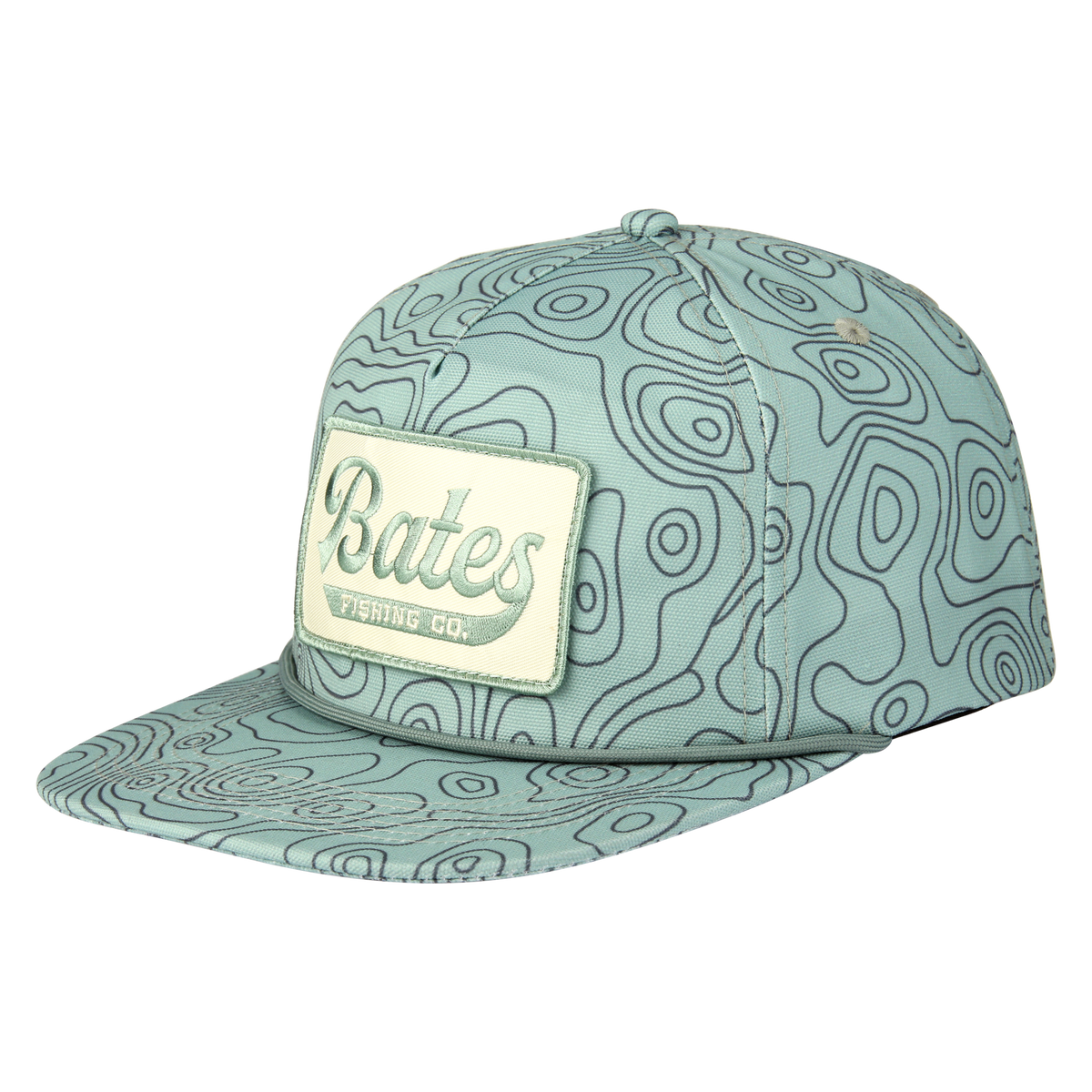Bates Fishing Topo Hat - Green Camo