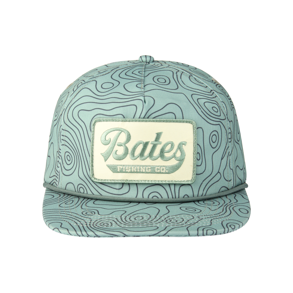 Bates Fishing Topo Hat - Green Camo