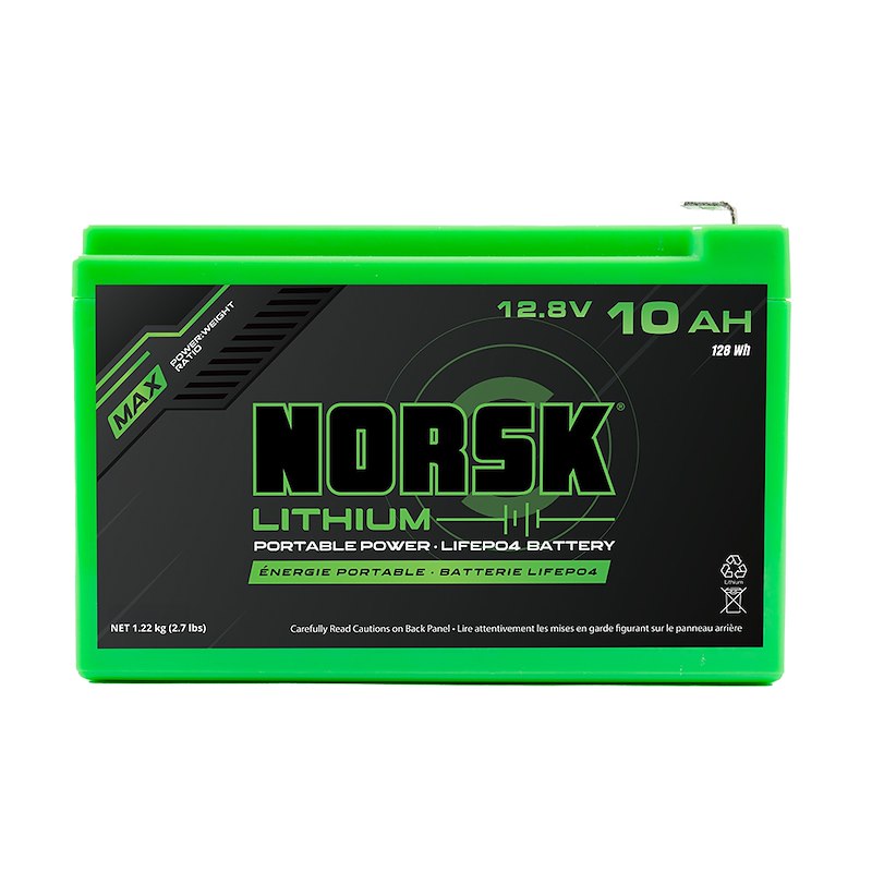 Norsk 12.8V 10AH Lithium Battery W/ Charger