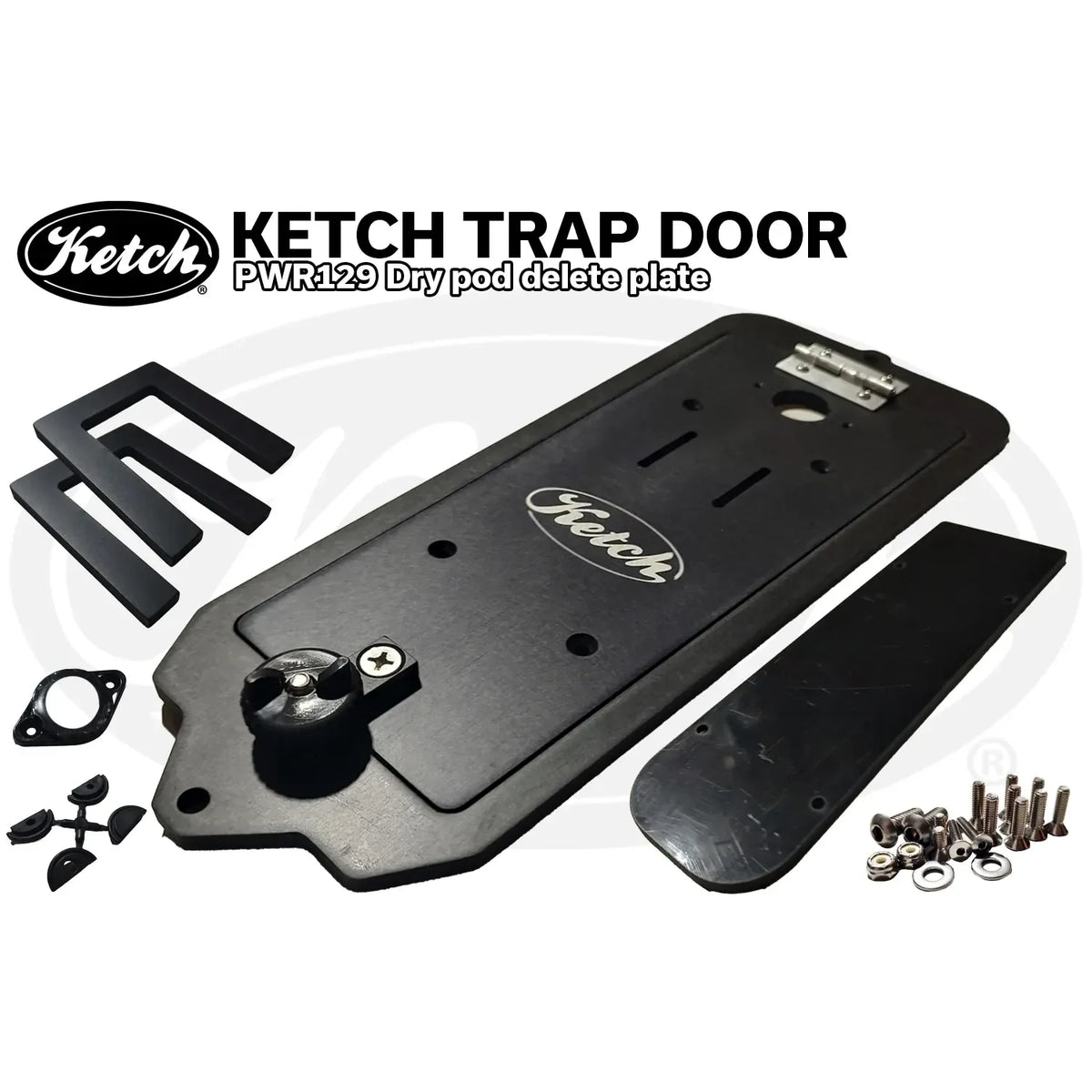 Ketch TrapDoor – PWR129 Swing-AwayTransducer Mount / Dry pod delete plate