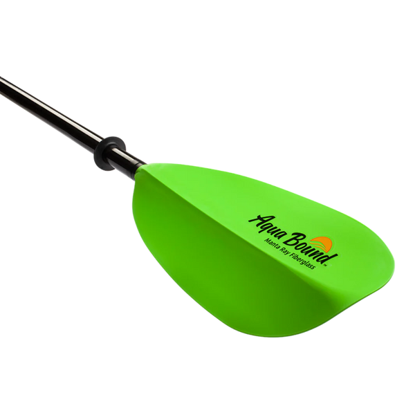 Manta Ray Fiberglass 2-Piece Snap-Button Kayak Paddle, Electric Green