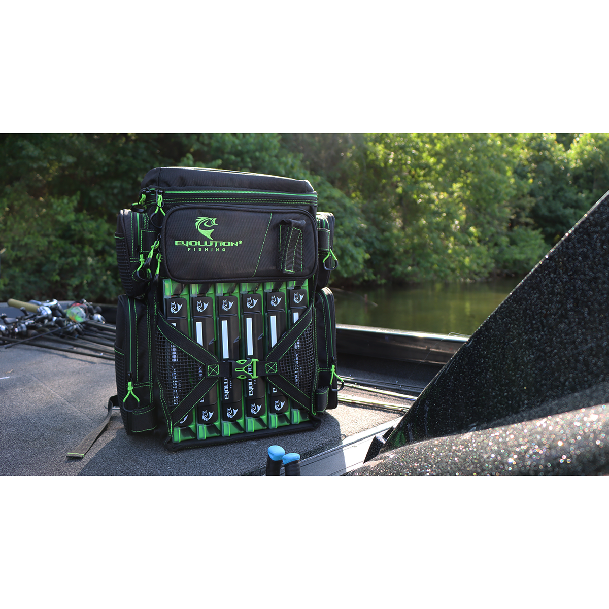 Drift Series 3600 Tackle Backpack with Rod Holders & QuikLatch Trays