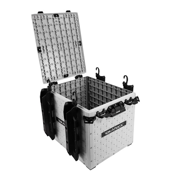 YakAttack BlackPak Pro Kayak Fishing Crate - 13" x 16", Overcast Grey