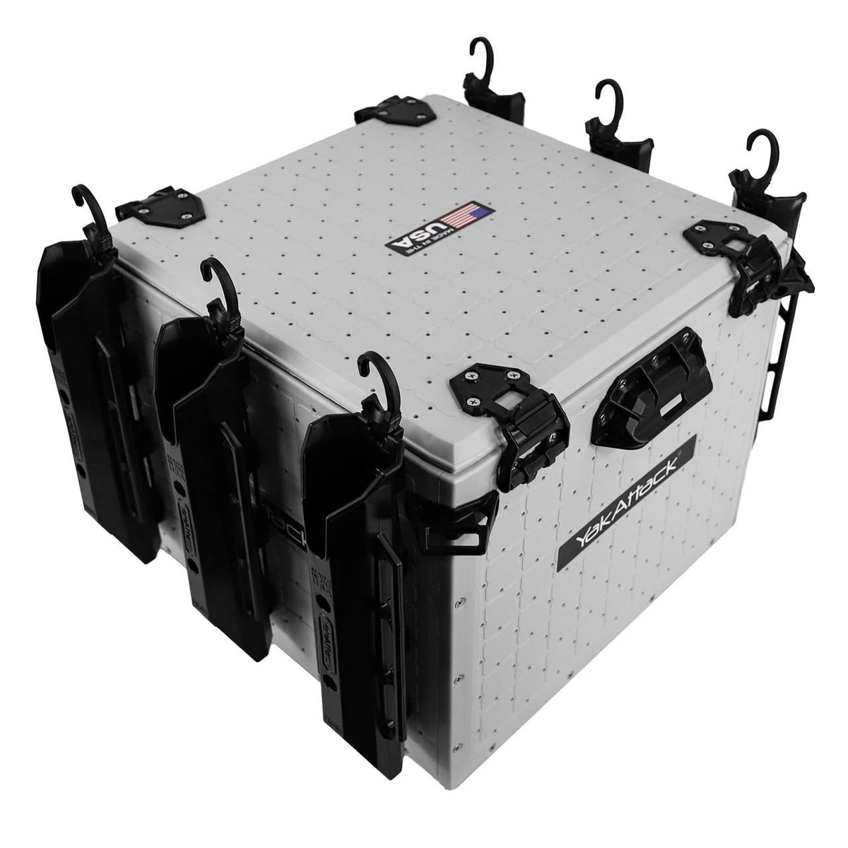 YakAttack BlackPak Pro Kayak Fishing Crate - 16" x 16", Overcast Grey