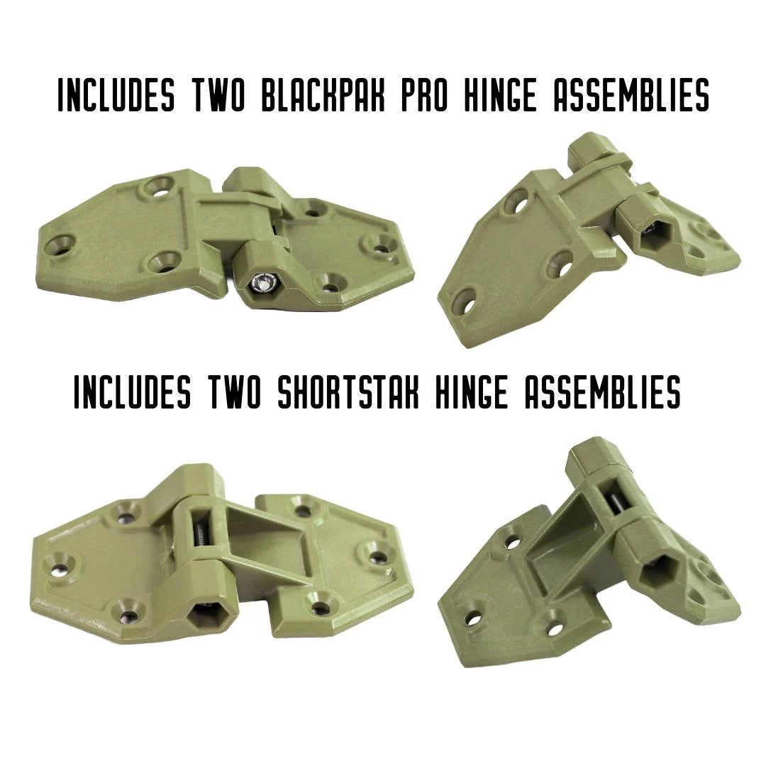 YakAttack Hinge & Latch Kit for BlackPak Pro and ShortStak, Olive Green