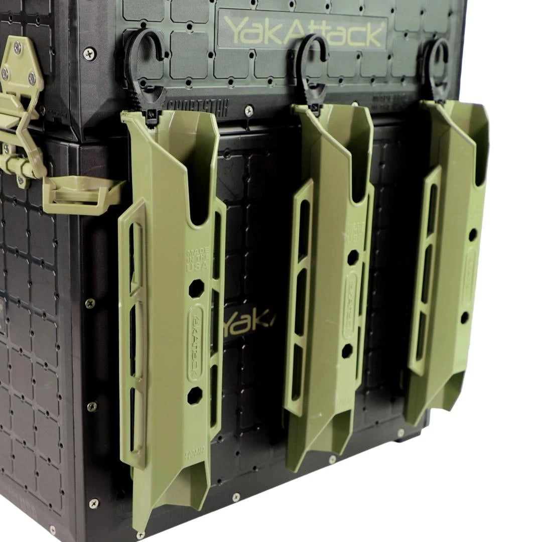 YakAttack TetherTube Rod Holder- Two Pack with Mounting Hardware, Olive Green