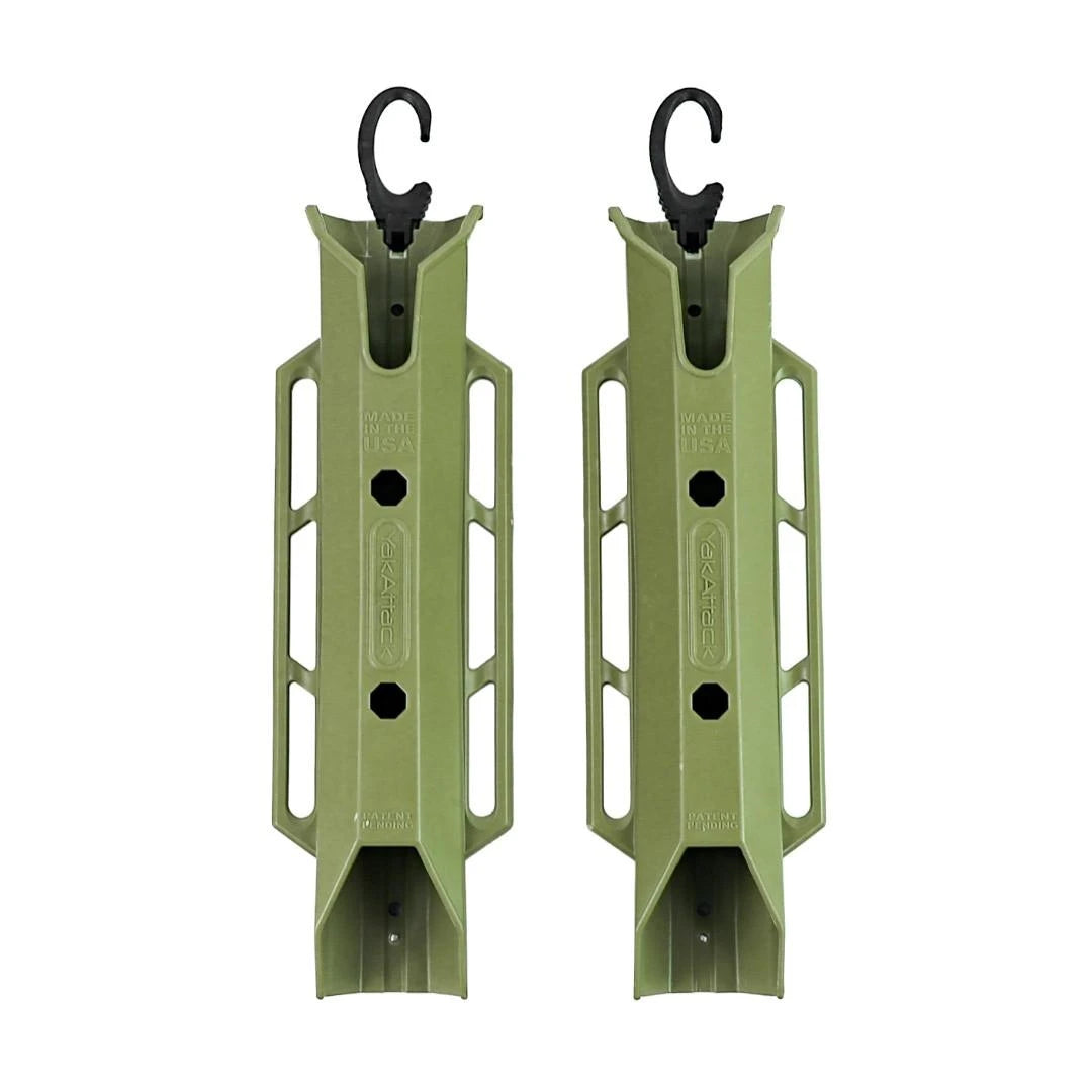 YakAttack TetherTube Rod Holder- Two Pack with Mounting Hardware, Olive Green
