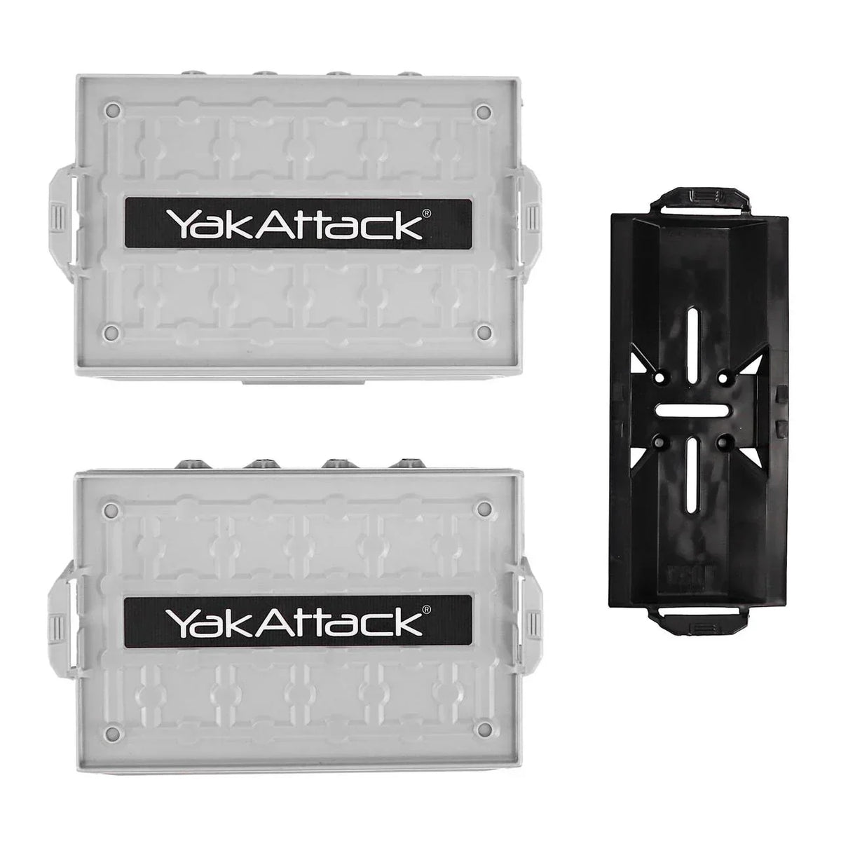 YakAttack TracPak Combo Kit, Two Boxes and Quick Release Base, Overcast Grey