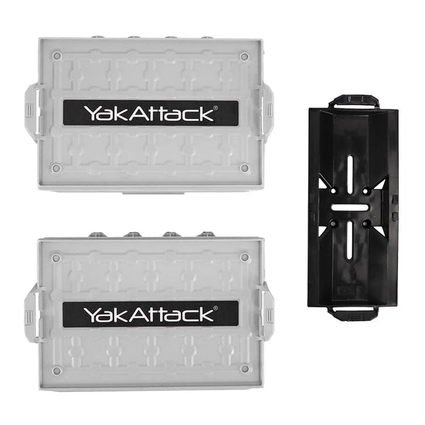 YakAttack TracPak Combo Kit, Two Boxes and Quick Release Base, Overcast Grey